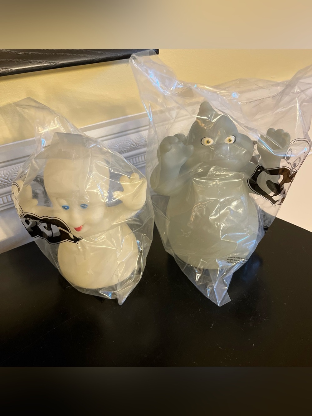 vintage 1995 NIP sealed Casper and Fatso Glow in the Dark Hand Puppets Pizza Hut